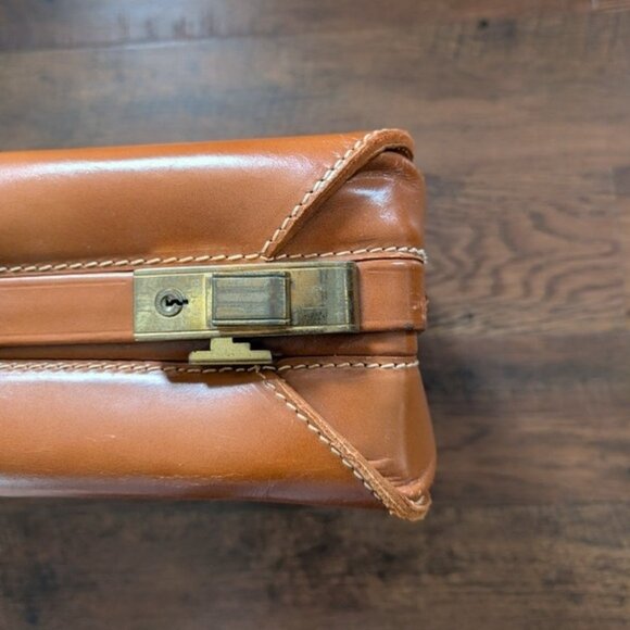 Vintage Lido New York Cowhide Leather Suitcase/Luggage/Retro Travel - Picture 6 of 16